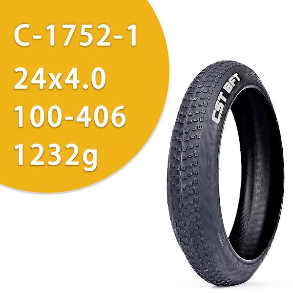 Tsir Cst 20x4.0 24x4.0 20/24 Tommer Elektrisk Snescooter Strandcykel Dæk Anti-slip Fed Dæk Cykeldel-i-i 24x4.0 Wire