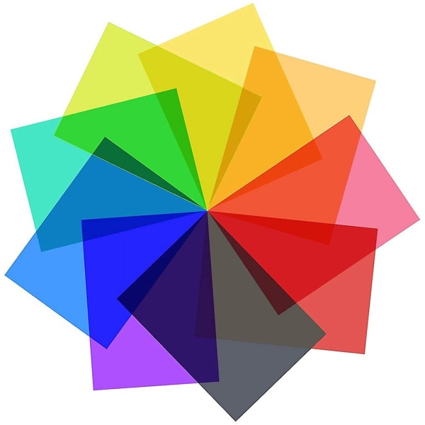 9 stk Lysfilter Fargekorreksjon Fargede overlegg Filmlysfilter for film, video, foto, scene