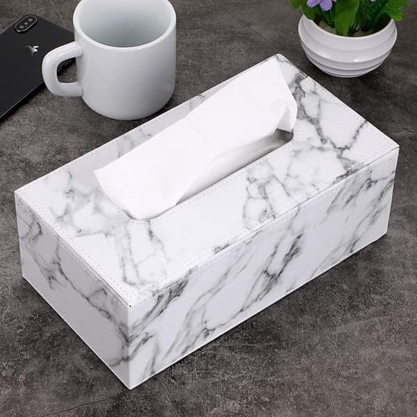 1 st elegant PU-läder servetthållare, rektangulär servett
