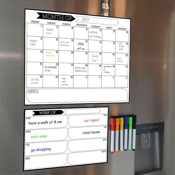 Magnetisk kalender Pasteboard Skol Vecka Månad Schema Plan Arrangemang Utrustning Meddelande Whiteboard Skolmaterial