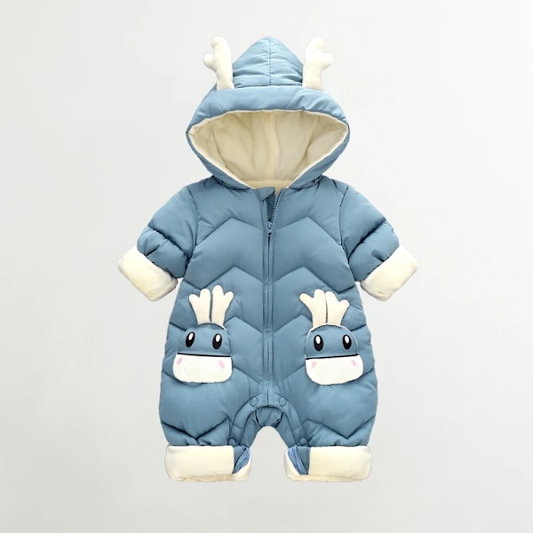 Vinterklær for nyfødte 0-3 år Fløyels Snowsuit Jumpsuit Tykk Babyjakke Verde 18 meses