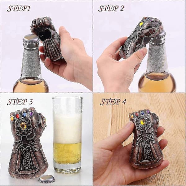 Thanos Gauntlet Ølflaskeåbner - Marvel Infinity War Handske Kompatibel Bar & Fest Qd