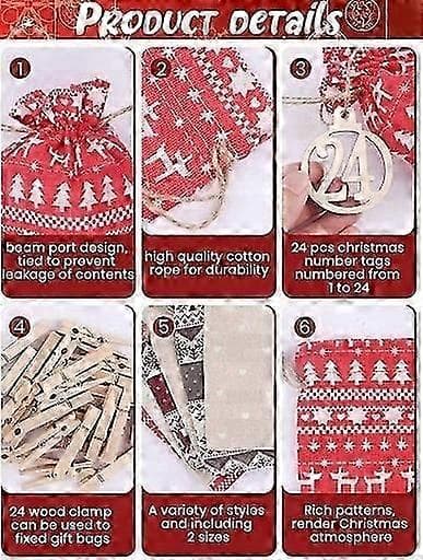 24 dagers adventskalenderposer gaver