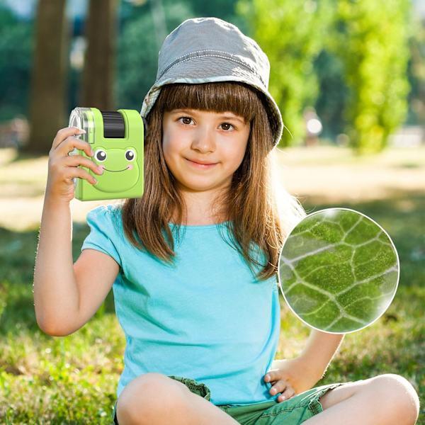 Mini Microscope for Kids, Small Explorer Microscope, Portable Puzzle Outdoor Exploration Tool Green