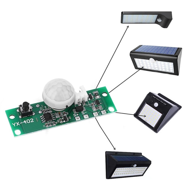 Solar Lampe Kretskort Infrarød Menneskelig induksjon Vegglyskontroll Sensorkontroller 3,7V