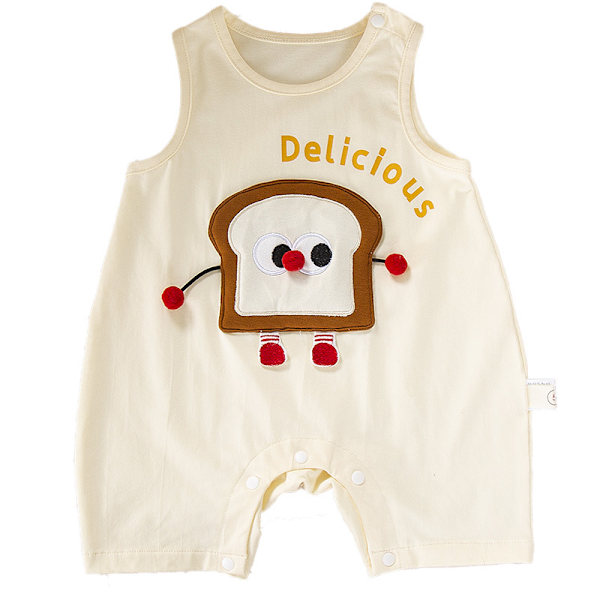 Baby Uden Ærmer Pyjamas, Sommer Tøj, Casual Tegneserie Vest, Klasse A, Omslag apricot 73cm