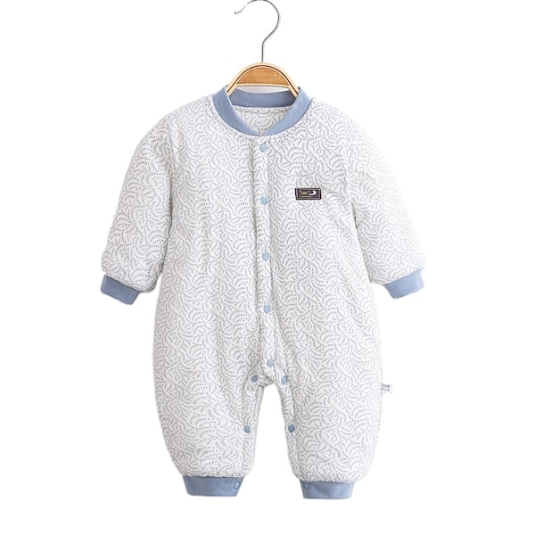 Efterårs- og vintertøj, baby-jumpsuit, ren bomuld, varm vattet jakke til efterår og vinter azul2 80CM