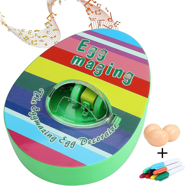 Dekorationssats för påskägg, Elektrisk målningsmaskin för påskägg med 8 målarpennor och 3 ägg Gör själv äggmaskin påskägg roterande målarmaskin för vuxna
