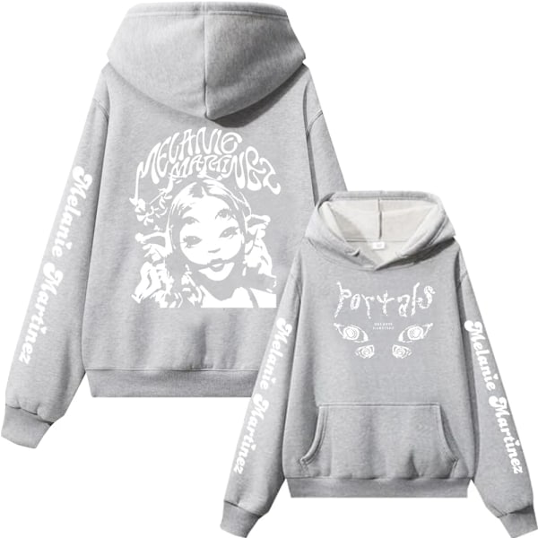 Melanie Martinez Polyester Hip Hop Style Hoodie til Mænd og Kvinder grey 3XL