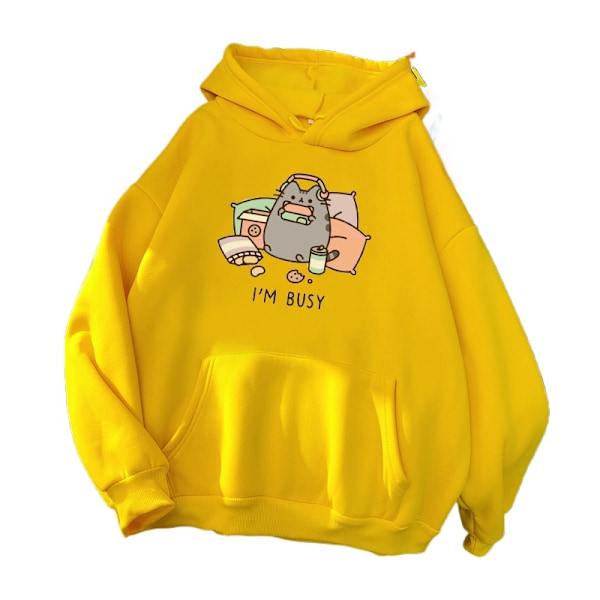 Kawaii Cat Hoodie - Moteklær, Casual Genser for Menn og Kvinner, Høst/Vintertrend grey S