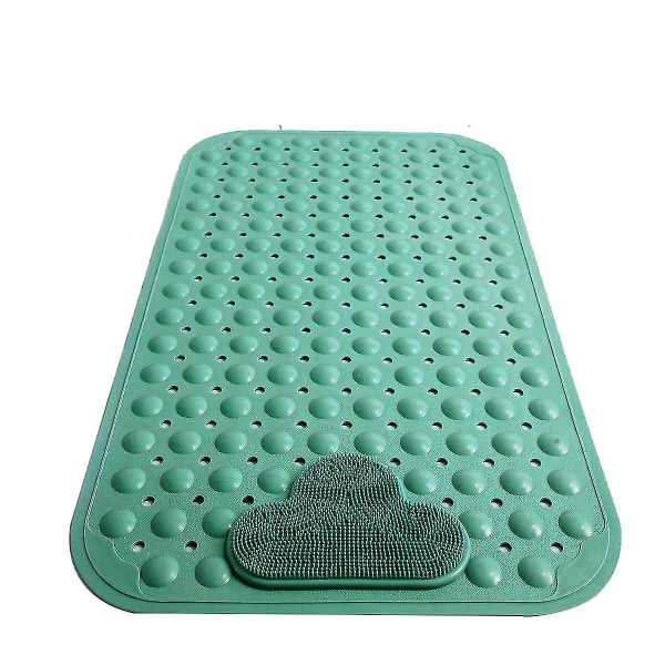 Stor skridsikker bademåtte med fodskrubbebørste, sugekopper fodmassageapparat blå, 40x70cm (4-d-w) green 70CM*40CM