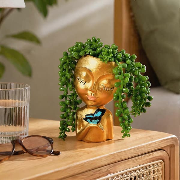Konstnärlig Flicka Planter – Matt Yta – för Sovrumsinredning White