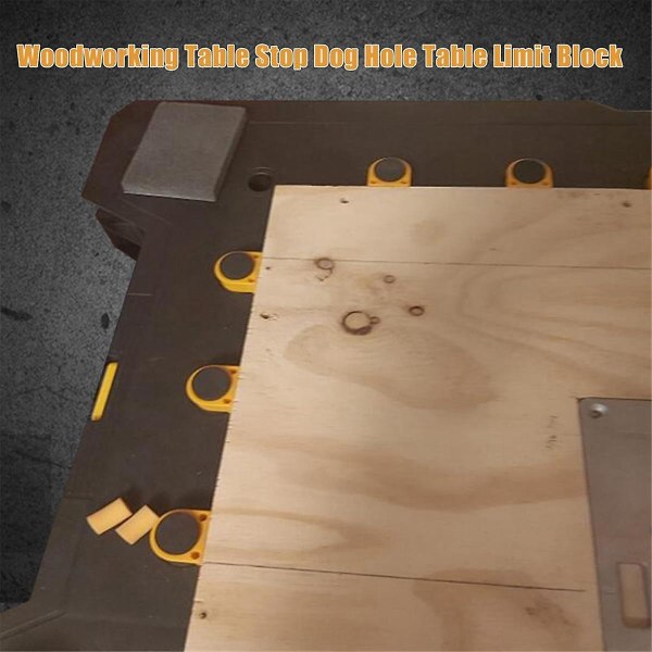12 stk. Arbejdsbænk Plog Bremsestop Bænkklemme 19mm Hund Træbearbejdningsbord Limit Block Workbench Workshop Tapperprop