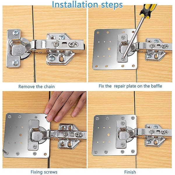 10 kpl Kaapin saranoiden korjauslevy keittiön kaapin oven saranan asennuslevy reikillä Flat Fix (xiatian)