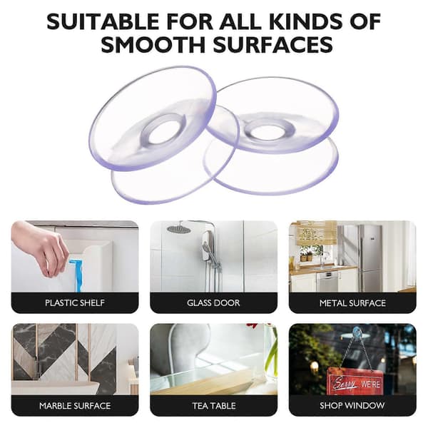 10 stk 30 mm dobbeltsidede sugekopper til glas og plast