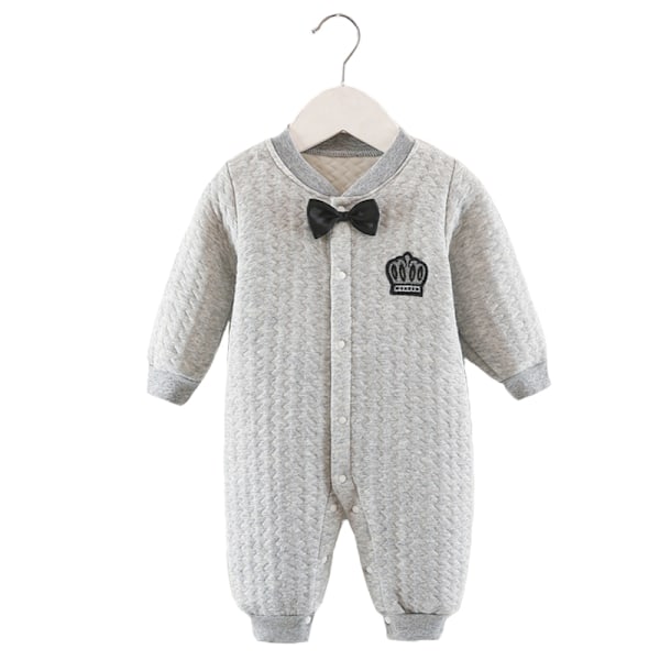 Nyfødt baby dreng tøj bomuldssæt gentleman dragt behagelig baby jumpsuit blød nyfødt romper nyfødt bodysuit 0-18 måneder Bear-Blue 6M