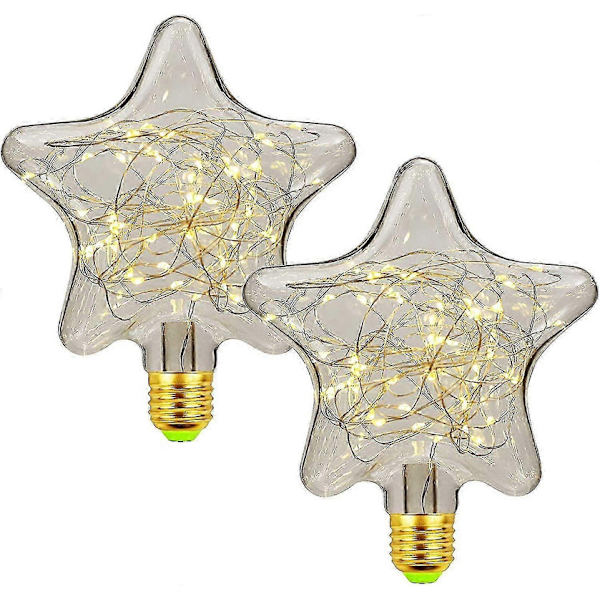 Led E27 Deko Kreativ Fairy Glödlampa 1.5w Varmvit Edison Glödlampa Dekorativ Stjärna Hjärta Belysning För Jul, Fest, Bröllop