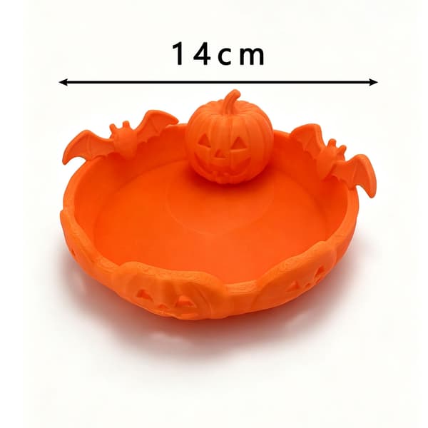 3D-printad Halloween Dödgrävare Pumpa Godisburk Vit Pumpatallrik