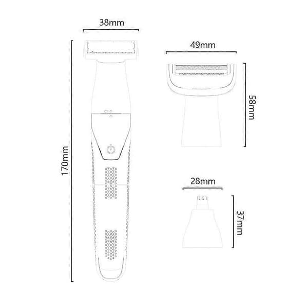 Yesido MG26 Multifunktionell kroppshårstrimmer Lila