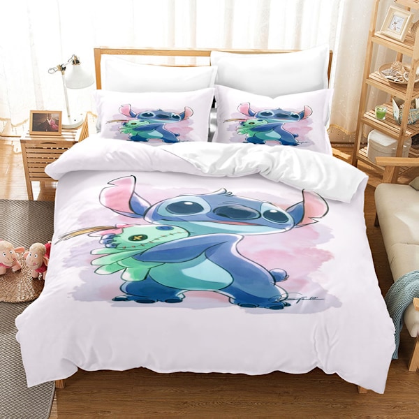 3D digitaalinen painatus kolmiosainen setti söpö piirretty Stitch Tähti ja Vauva sängyn peitto 135*200 tyynyliina 50*75*1