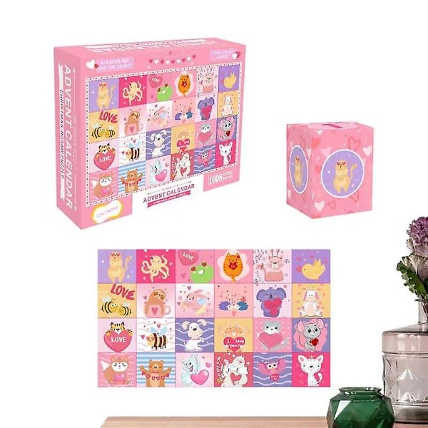 Valentine's Day Jigsaw Puzzle Toys Pet Jigsaw Puzzle For Adults 24 Box 1008 Pieces Advent Calendar Valentines Day