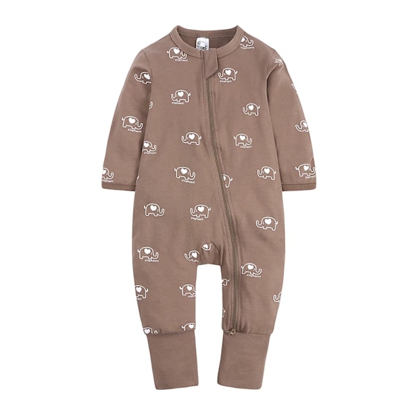 Nyfødt bomullsbody, rund hals romper, hånd- og fotmansjetter, baby romper 3-24 måneder 3 EU: 3-6m