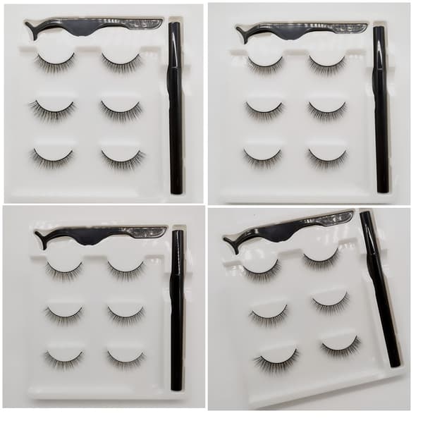 Soft Magnetic False Eyelashes Pair Glue-Free False Eyelashes Tweezers Liquid False Eyelashes Natural Look Beginners 3