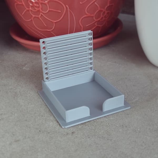Post-It-skabelon, opbevaringsboks til sticky notes med dobbelt indsats (grå)