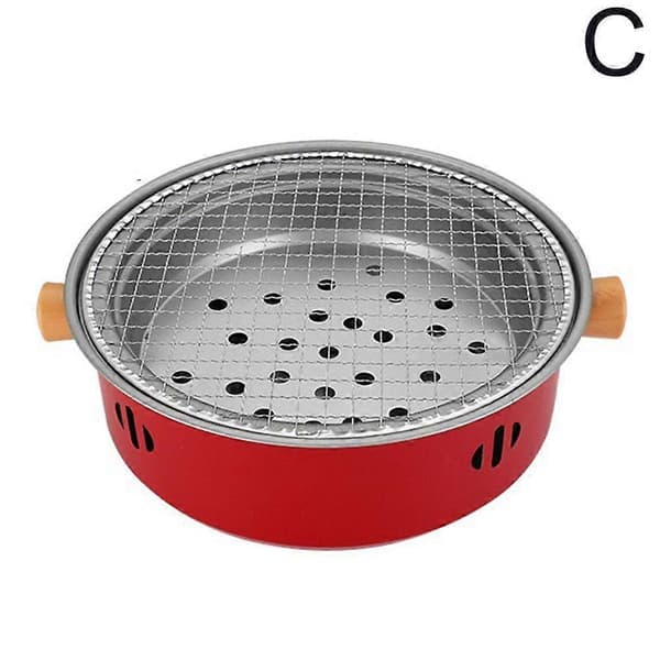 Bærbar kullgrill, kullgrill, mini kullgrill multifunksjonell kullgrill røykfri rund bordkullgrill, for