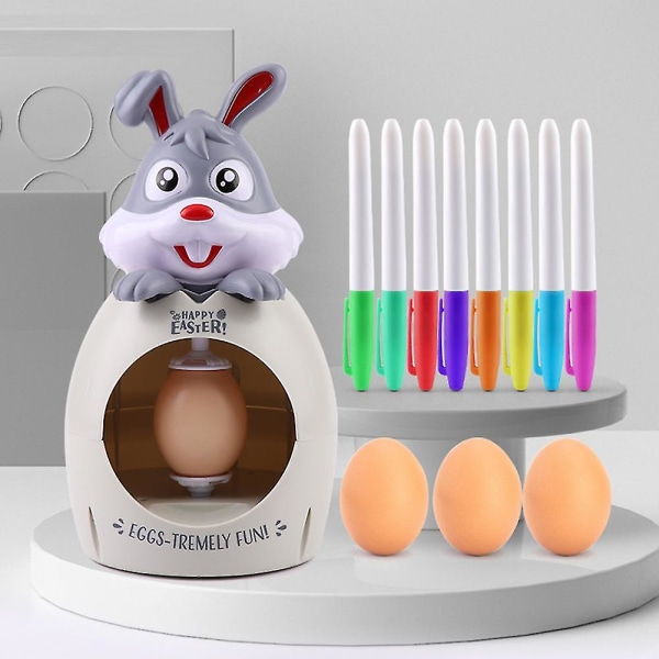 Painted Egg Machine Egg Maler Med Pensel Elektrisk Egg Maling Tool Gray Brown