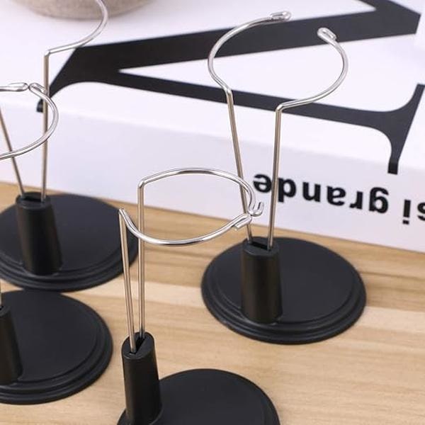 4 Svarta Dockställ 15cm Dockkläder Modellställ Figur Flickdocka