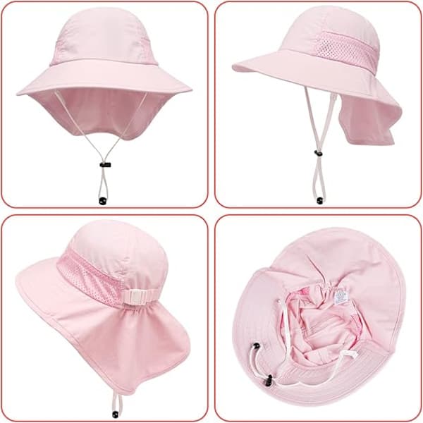 2-pack solhattar för småbarn, justerbara strandhattar