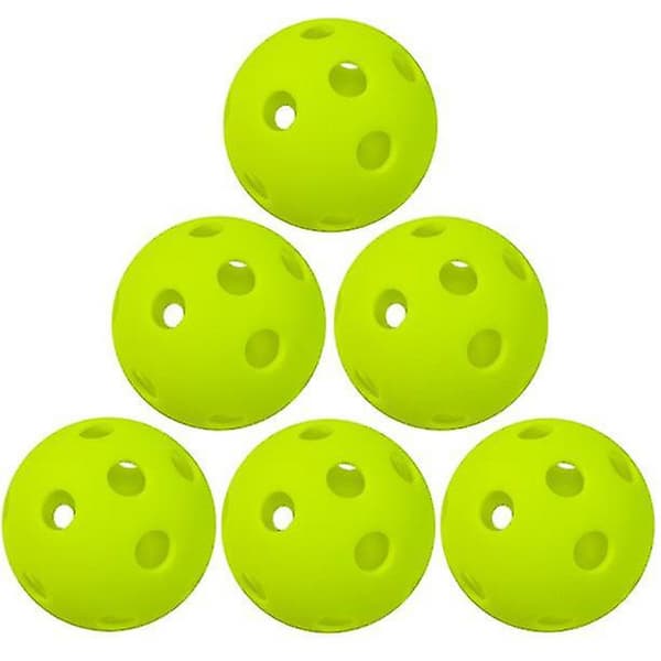 6-pack 40-håls pickleballbollar för inomhusträning