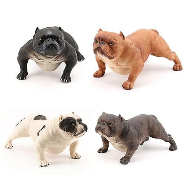 Realistisk Bully Hund PVC Dyre Solid Model Figur Børnelegetøj Borddekoration Grey