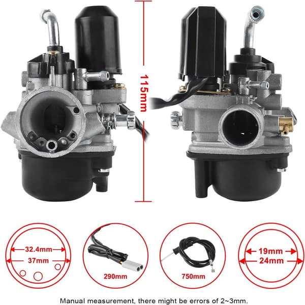Carburetor, Replacement Carburetor with 17.5mm Passage for Most