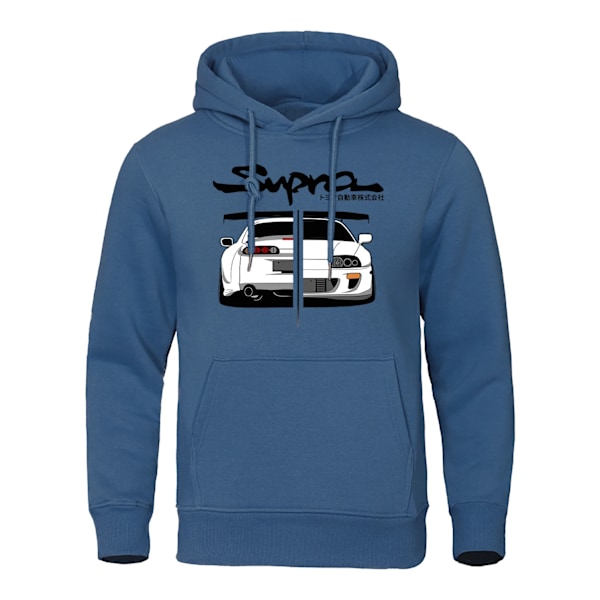 2023 Initial D Supra Hoodies Herr & Dam Casual Långärmad Lös Sporttröja JDM Tryckt Tröja Haze blue L