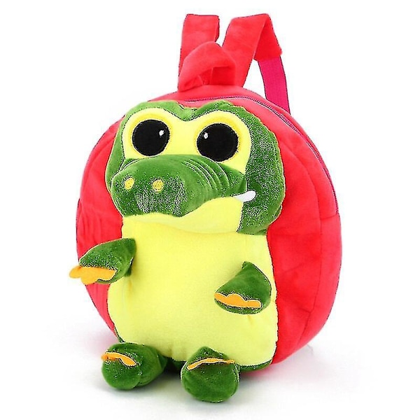 3D-piirretty Krokodilli Mini-Plush-Lastu Lasten Reppu Päiväkoti Koulu Reppu T- Jxlgv Red