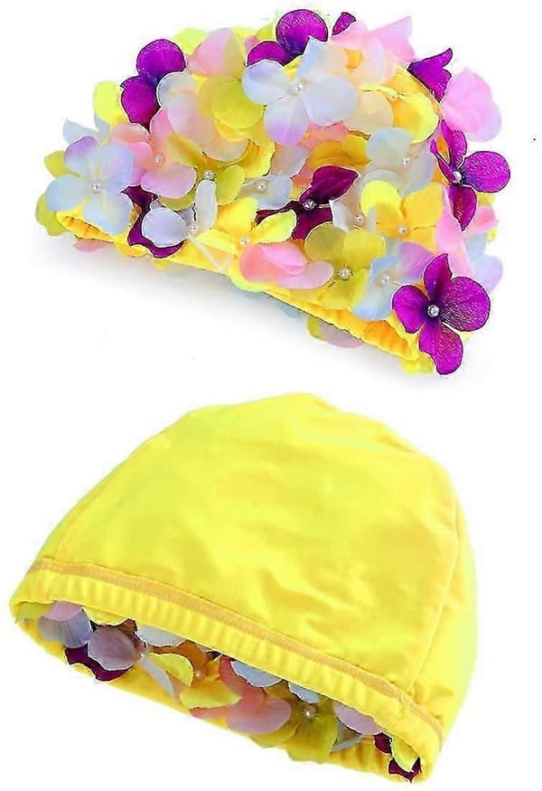 Elegant blomsterblad badehætte til kvinder - behagelig pasform til pool- og strandaktiviteter