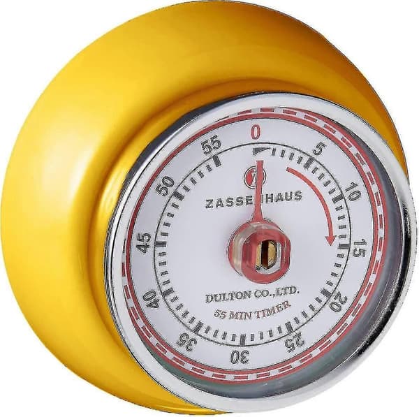 Magnetisk Retro Köksklocka, Klassisk Mekanisk Matlagningstimer (röd) Yellow