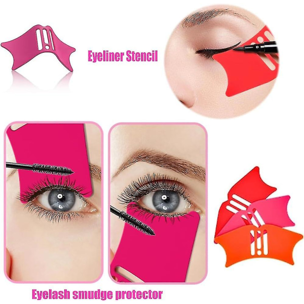 3 kpl Nose Contour Eyeliner stensiilit, 4 in 1 Silikoni Eyeliner stensiilit Nenä Shadow Stencil Woman Makeup Aid Tool aloittelijan applikaattorin opastyökalu