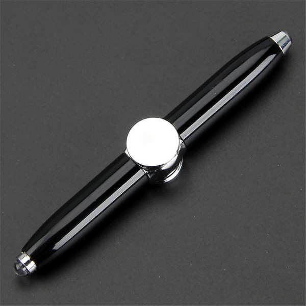 LED-penn Fidget Spinner Penn Stressavlastende Leke LED-spinnerkulepenn Flere farger Bright black