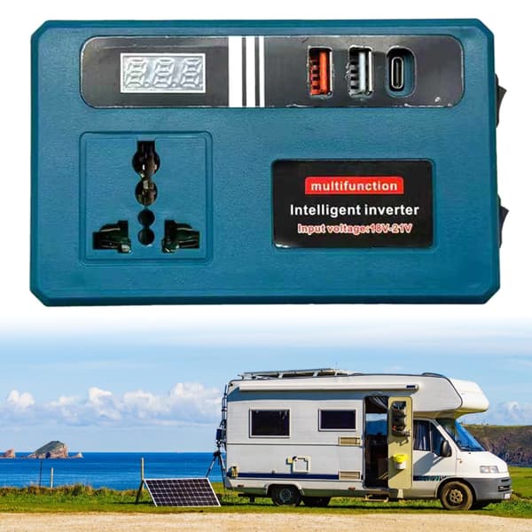 21V til 220V Intelligent Batteriomformer Dobbelte USB-grænseflader Holdbar