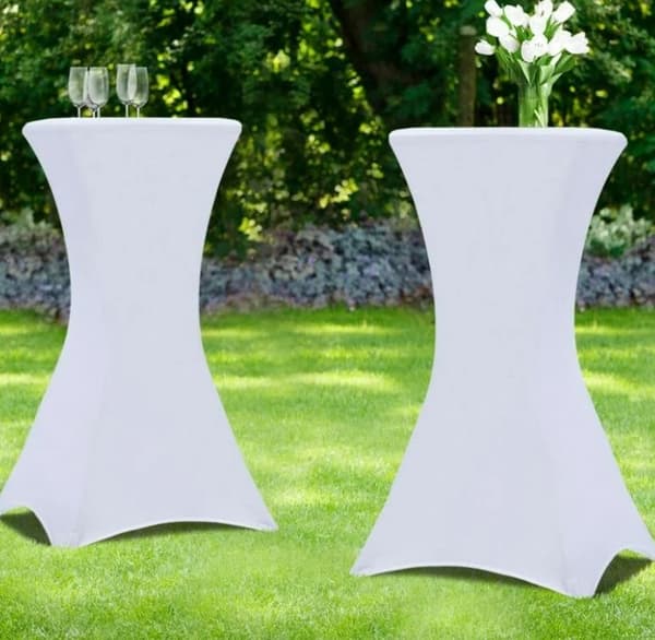 Set med 2 svarta överdrag för 110 cm fällbart ståbord (vitt)