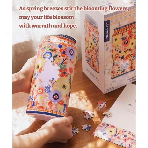 Vævede Blomster 3D Puslespil Blomstervase (Håndlavet)