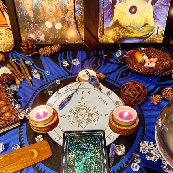 Metafysisk oppslagstavle Trestjernependeltavle Dowsing Divination Board 18