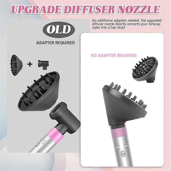 Diffusormunstycke Locktång Konvertering för HS05 HS03 HS01 Styler Hårtork Diffusormunstycke Fäste