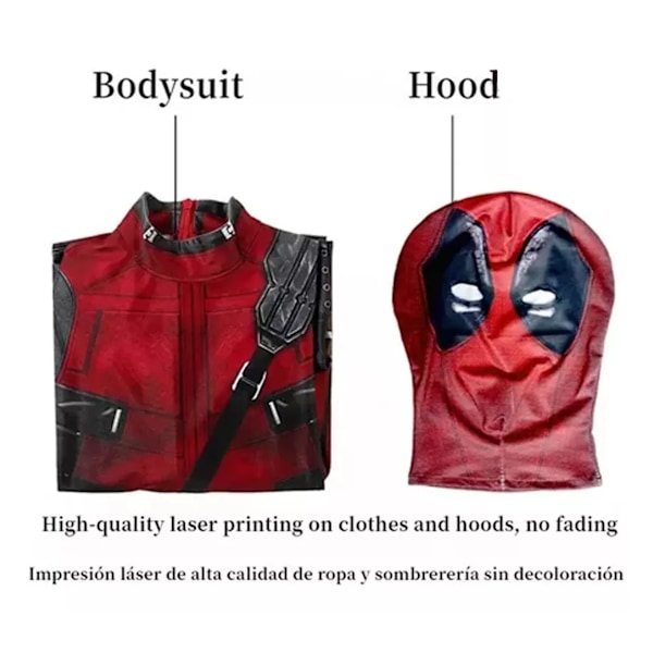 Deadpool-kostym för barn och vuxna för Hal Cosplay fix 160cm