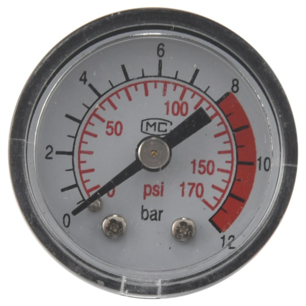 0-12BAR 0-170PSI 10mm Gevind Gas Luftpumpe Trykmåler Kompressor Manometer