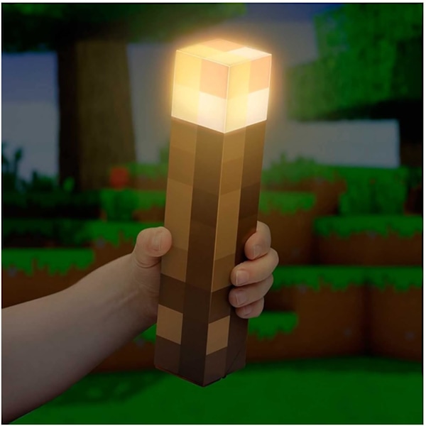 Paladone Minecraft Torch Light 2 Light Modes 2 Use Modes Battery Operated