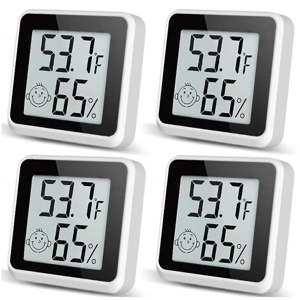 Indendørs luftfugtighedsmåler Hygrometer 4pack, Rumtermometer til rumtemperaturmonitor, Digitalt Hygrometer